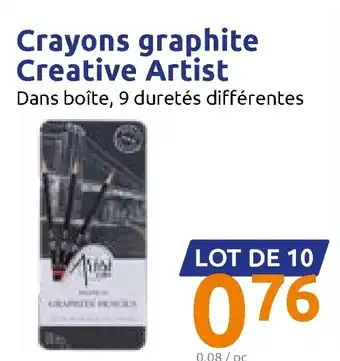 Action Crayons graphite creative artist offre