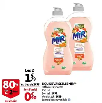 Auchan Liquide vaisselle mir offre