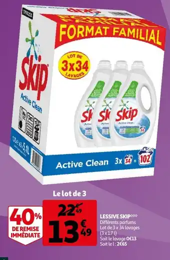 Auchan Lessive skip offre