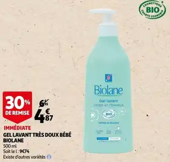 Auchan Gel lavant très doux bébé biolane offre
