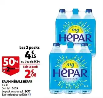 Auchan Eau minérale hépar offre