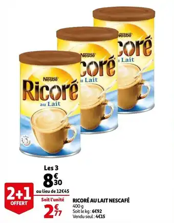 Auchan Ricoré au lait nescafé offre