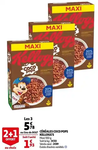 Auchan Céréales coco pops kellogg's offre
