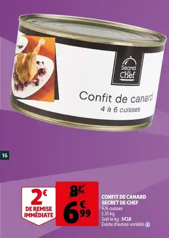 Auchan Confit de canard secret de chef offre