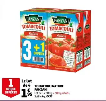 Auchan Tomacouli nature panzani offre