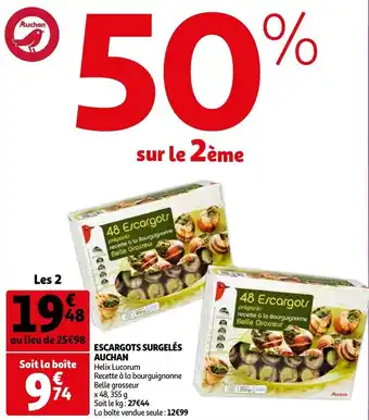Escargots surgelés auchan
