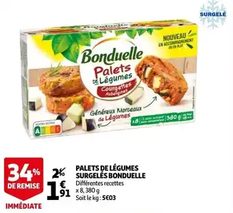 Auchan Palets de légumes surgelés bonduelle offre