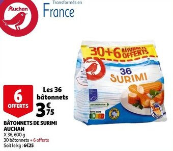 Auchan Bâtonnets de surimi auchan offre