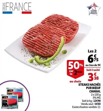 Auchan Steaks hachés pur bœuf charal offre