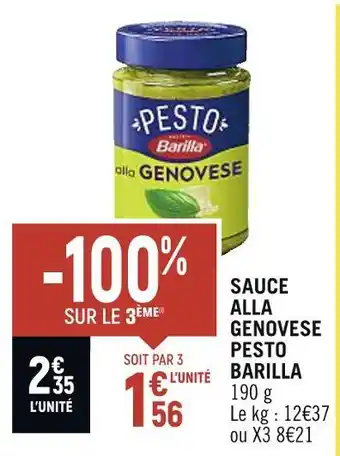 Spar SAUCE ALLA GENOVESE PESTO BARILLA offre