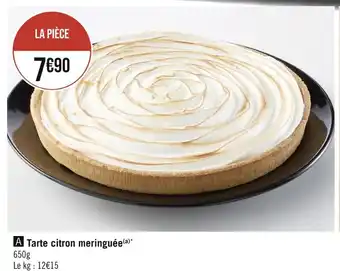 Casino Supermarchés Tarte citron meringuée offre
