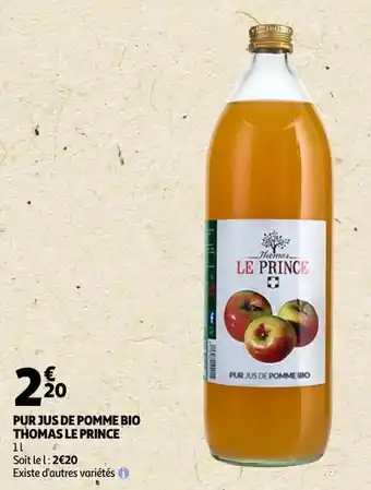Auchan Pur jus de pomme bio thomas le prince offre