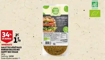 Galettes végétales burger deluxe bio happy bio veggie