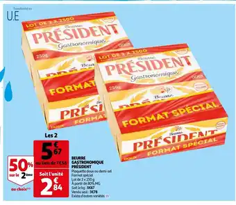 Auchan Beurre Gastronomique Président offre