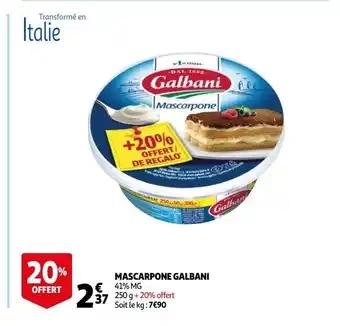 Auchan Mascarpone Galbani offre