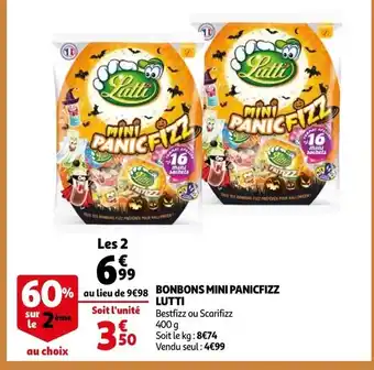 Auchan Bonbon Mini Panicfizz Lutti offre