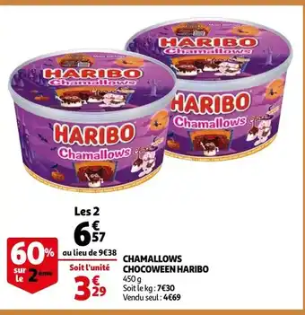 Auchan Chamallows chocoween Haribo offre