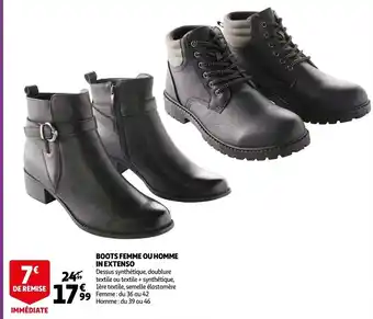 Auchan Boots Femme Ou Homme In Extenso offre