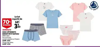Auchan Sous-Vêtements Enfant Petit Bateau offre