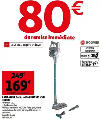 Auchan Aspirateur Balai Hoover HF 322 YHM offre