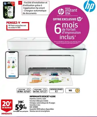 Auchan Imprimante Deskjet 4130E offre