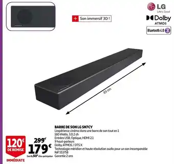 Auchan Barre de Son LG SN7CY offre