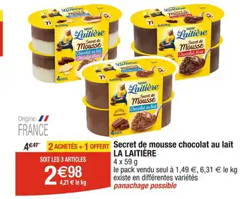 Cora LA LAITIÈRE Secret de mousse chocolat au lait offre