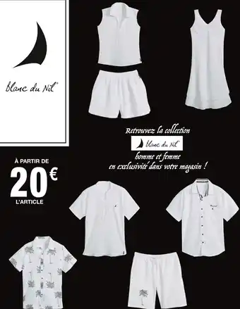 Cora Collection homme et femme Blanc du Nil offre