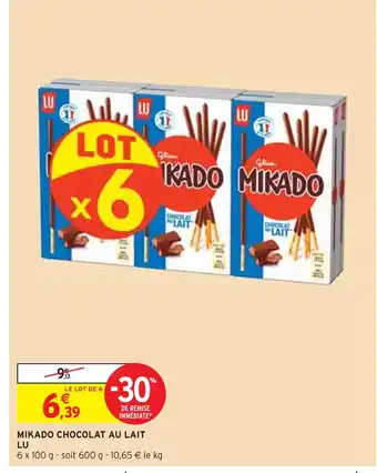 Intermarché LU MIKADO CHOCOLAT AU LAIT offre