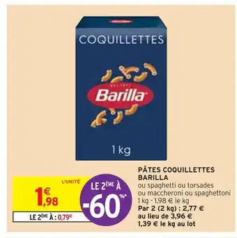 Intermarché BARILLA PÂTES COQUILLETTES offre