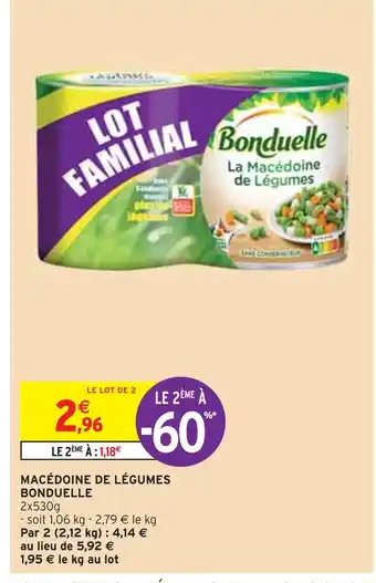 Intermarché BONDUELLE MACÉDOINE DE LÉGUMES offre