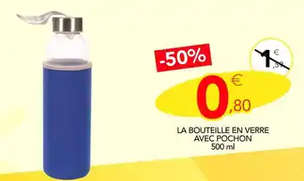 Stokomani LA BOUTEILLE EN VERRE AVEC POCHON offre