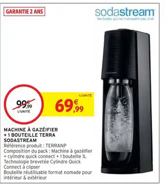 Intermarché SODASTREAM MACHINE À GAZÉIFIER + 1 BOUTEILLE TERRA offre