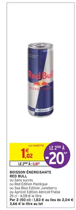 Intermarché RED BULL BOISSON ÉNERGISANTE offre