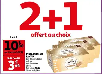 Auchan L'Escargot Lait Lanvin offre