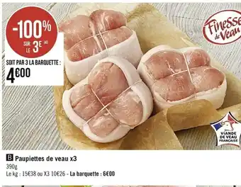 Casino Supermarchés Paupiettes de Veau x3 offre