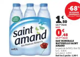 Super U EAU MINERALE NATURELLE SAINT AMAND offre