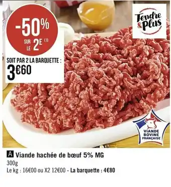 Viande Hachée de Bœuf 5% MG