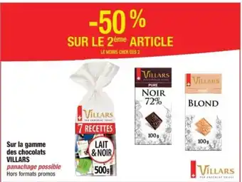Cora x Carrefour Sur la gamme des chocolats VILLARS offre