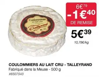 Costco COULOMMIERS AU LAIT CRU - TALLEYRAND offre