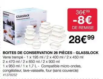 Costco BOITES DE CONSERVATION 26 PIÈCES - GLASSLOCK offre