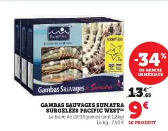 U Express GAMBAS SAUVAGES SUMATRA SURGELÉES PACIFIC WEST (2) offre