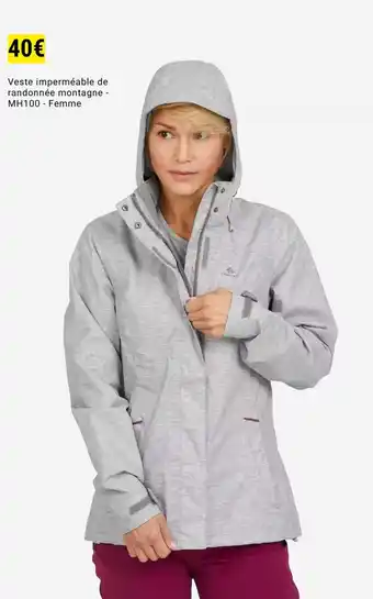 Decathlon Veste imperméable de randonnée montagne - MH100 Femme offre