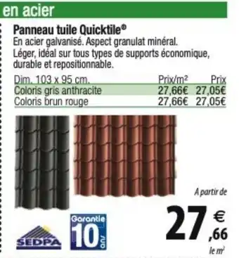 Panneau tuile Quicktile®