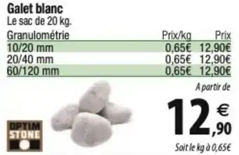 Tridôme Galet blanc Le sac de 20 kg. offre