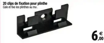 Tridôme 20 clips de fixation pour plinthe offre