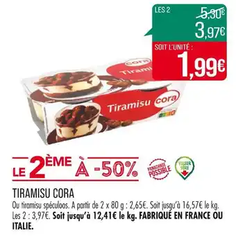 Match CORA TIRAMISU offre