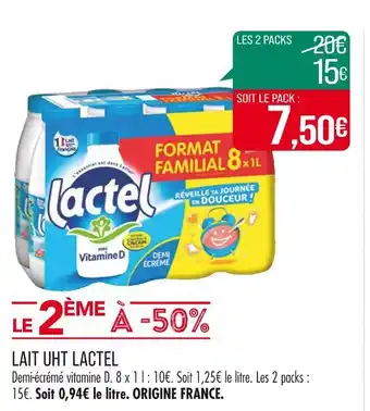 Match LACTEL LAIT UHT offre