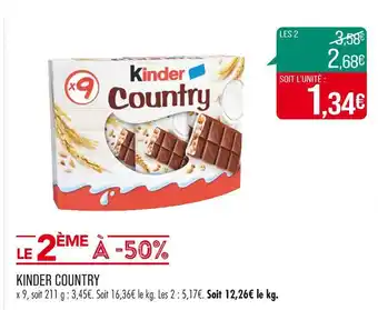 Match KINDER KINDER COUNTRY offre