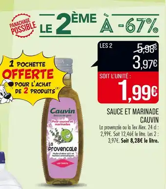 Match CAUVIN SAUCE ET MARINADE offre